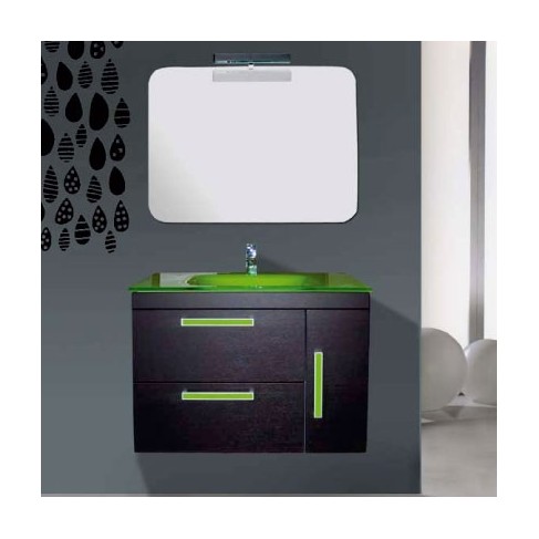 MUEBLE DE BAÑO ROMA WENGUE CRISTAL 80 CM